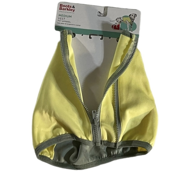 NWT Boots & Barkley Cooling Dog Vest w Zip Center Back Dog Yellow & Gray MEDIUM - Picture 4 of 7